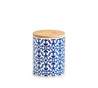 Zeller 19818 - Barattolo Marocco, 600 ml, in ceramica, blu/bianco, ca. Ø 9,5 x 12,2 cm