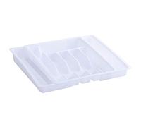 Zeller 2057670 Vassoio Porta Posate, Regolabile, 28 x 38 x 6.5 cm, Colore: Bianco