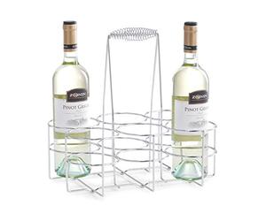 Zeller 24904 Portabottiglie per 6 Bottiglie, Cromo, 32 x 22 x 32 cm