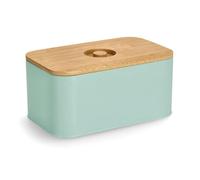 Zeller 25163 - Contenitore per il pane con coperchio in bambù, in metallo, colore: Verde menta