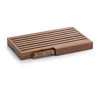 Zeller 25225 Tagliere per Pane con Coltello, Bambú, Beige, 39.5x23.5x4 cm