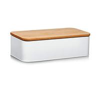 Zeller 25377 - Cassetta per Il Pane in Metallo, Metallo, Bianco, 42,5 x 23 x 13 cm