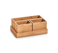 Zeller 25387 Set di Organizer, Bambú, Beige, 28x17.8x11 cm
