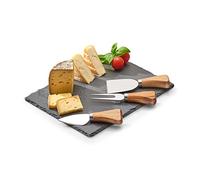 ZELLER PRESENT SCHÖNER LEBEN. PRAKTISCH WOHNEN. 25594 Set per servire Formaggio, Acciaio Inox, Nero