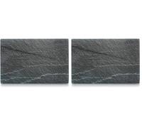 Zeller 26256 Tagliere in Vetro Ardesia, Antracite, 30 x 20 cm (Confezione da 2)