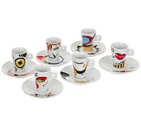 Zeller 26505 Set Tazzine da caffè Faces, Porcellana, Multicolore, 0.1x5x6.7 cm, 6 unità