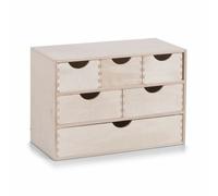 Zeller 6 Pezzi Elemento Cassetto Mini Comò In Legno Di Betulla 40 X 20 X 27,5 Cm