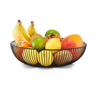 Zeller Cestino portafrutta in Metallo, Nero, ca. Ø 28 x 8 cm