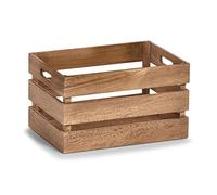 Zeller, Contenitore in Legno, Stile Vintage, Bianco, Tessuto Non Tessuto, Naturale, 35 x 25 x 20 cm