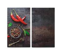 Zeller herdabdeck tagliere da servizio/piastre marmo, 2 pezzi set, Fornelli peperoncino, 26316
