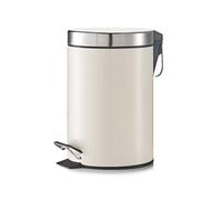 Zeller, pattumiera a pedale, n. 18431, Metallo / acciaio INOX, crema, 3 litri