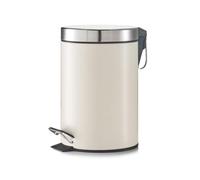 Zeller Pedal bin 3l of Metal in Cream, 3 Litre Cream 3 Litre