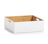 Zeller Scatola portaoggetti in bambù, Colore: Bianco, Bianco, ca. 30 x 27 x 10,5 cm
