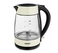 Zelmer ZCK8011I - Bollitore in vetro con LED, capacità 1,7 l, potenza 2200 W, base a 360 gradi, senza fili, spegnimento automatico, protezione da funzionamento a secco, senza BPA, crema senza BPA