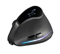 zelotes Mouse Bluetooth Wireless con Display,4000DPI,Ricaricabile,7 Pulsanti,Connessione di 3 dispositivi,Mouse Verticale Ergonomico Senza Fili per Laptop, PC, Tablet