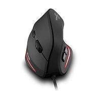 zelotes Mouse Verticale Cablata, 3200DPI,6 Pulsanti,Protegge Il Braccio,Illuminazione a LED,Design Ergonomico,Mouse con Filo Ottico USB per PC,Laptop,Mac,Nero
