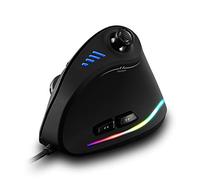 zelotes Mouse Verticale Ergonomico Cablato con Joystick,10.000 DPI,11 Pulsanti Programmabili,Illuminazione RGB, Mouse Gaming con Filo Ottico USB per PC,Mac,Laptop,Nero