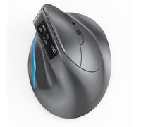 zelotes Mouse Wireless con Display,Ricaricabile,3200DPI,Mouse Verticale Ergonomico Bluetooth,Tri-Mode (BT 5.0/4.0+2.4G Hz),Senza Fili Ottico per PC,Laptop,Tablets