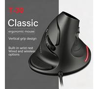 ZELOTES T-30 Mouse Ottico Verticale Cablato, Mouse USB per Gaming con 6 Tasti, Ergonomico con 3200 DPI per PC e Laptop