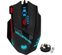Zelotes T90 Mouse da gioco cablato.8 pulsanti programmabili, Chroma RGB retroilluminato, 7 modalità di retroilluminazione fino a 7200 DPI per Windows PC Gamers (nero)