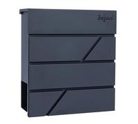 Zelsius Cassetta per le lettere Solid con scomparto per giornali | effetto soft-close integrato | cassetta postale in antracite RAL7016 | montaggio a parete o su supporto | cassetta per le lettere