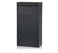 Zelsius Cassetta per lettere con scomparto per pacchi "Merkur" | acciaio verniciato a polvere con elementi in acciaio inox | RAL7016 antracite | serratura antiritorno integrata