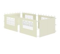 Zelsius Pareti laterali per gazebo, 3 x 6 m, 6 pezzi, colore beige, set da 4 pezzi per gazebo da 3 x 3 m, UV30, tenda da giardino con finestra, tenda pieghevole da parete con chiusura in
