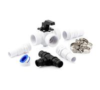 Zelsius Pool Bypass Set da 12 Pezzi | Valvola Universale a 3 Vie per Pompa di Calore, per Riscaldamento Piscine, Solare | Rubinetti per Tubi Flessibili, Fascette per Tubi da 32/38 mm