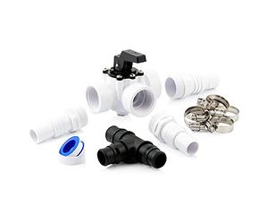 Zelsius Pool Bypass Set da 12 pezzi | Valvola universale a 3 vie per pompa di calore, per riscaldamento piscine, solare | Rubinetti per tubi flessibili, fascette per tubi da 32/38 mm