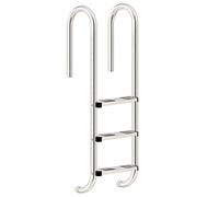 Zelsius Scaletta per Piscina V2A in Acciaio Inox | 50 x 26,5 - Argento | con Protezione Antiscivolo | scaletta per Piscina e Piscine