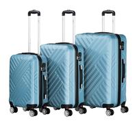 Zelsius Set di valigie 3 pezzi, blu acciaio | Valigia rigida in ABS con chiusura a combinazione, Ruote doppie e divisorio interno