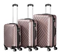 Zelsius Set di valigie 3 pezzi, colori rosé | Valigia rigida in ABS con chiusura a combinazione, Ruote doppie e divisorio interno
