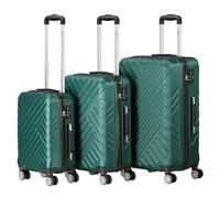 Zelsius Set di valigie 3 pezzi, verde petrolio | Valigia rigida in ABS con chiusura a combinazione, Ruote doppie e divisorio interno