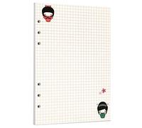 Zelten Carta perforata multicolore, 45 fogli, 90 pagine, per rilegatura a 6 fori, quaderno ricaricabile (A5, Fairy Tale Squared)