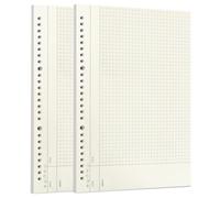 Zelten Connell - Confezione da 2 fogli di carta perforata formato B5, 120 fogli/240 pagine, fogli vuoti per raccoglitori a 26 fori, organizer personale, diari, quaderni, planner ricaricabili