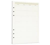 Zelten Fogli di carta perforata per raccoglitori a 6 fori, organizer, diario personale, taccuino, agenda ricaricabile, Monthly Planner, A5/6 Hole