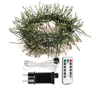 ZELUXDOT Accendi Petardo Luci 10m 300 LED Filo Verde Stringa Luci Bianco Caldo Lucine per Interni con Telecomando per Camera da Letto,Matrimonio,Compleanno,Festa,Albero di Natale,Giardino,Patio