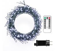 ZELUXDOT Catena Luminosa 3 metri con 100 LED Bianco Freddo, da Interno, a Spina, con Filo Argento e Telecomando. Perfetta per Albero di Natale, Piante, Camera da Letto, Giardino, Patio e Cortile.