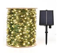 ZELUXDOT Luci a stringa solare extra lunghe Filo verde Luci a stringa esterne da 30m Luci a stringa a energia solare impermeabili 300 LED per patio, giardini, cortile, albero, matrimonio, Natale