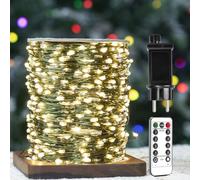 ZELUXDOT Stringa di luci da 200m con 2000 LED su fili di rame verdi, luci a LED impermeabili per esterni e interni con telecomando, ideali per albero di Natale, patio, giardini, cortile e piante.
