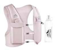 Zelvot Zaino Trail Running per Uomo e Donna, Brevetto Originale Europeo, Cinghie Pettorali Regolabili, Gilet Running con Borraccia Morbida 500ml, Gilet Corsa con Supporto per Telefono (Rosa, M/L)
