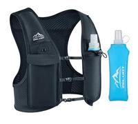 Zelvot Zaino Trail Running per Uomo e Donna, Brevetto Originale Europeo, Cinghie Pettorali Regolabili, Gilet Running con Borraccia Morbida 500ml, Gilet Corsa con Supporto per Telefono