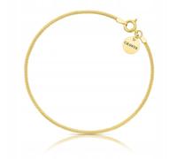 ZELYA Bracciale da donna in oro, elegante, scatola personalizzata e ciondolo in oro, placcato oro 925/585, per donne, personalizzato con incisione, per Natale, anniversari per się, 20 cm, Argento