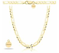 ZELYA catena da uomo dorata RO - argento placcato oro 925/585 catena classica larghezza 3,5 mm - 10,3 mm - unisex massiccia - scatola e ciondolo con incisione come regalo personalizzato, 70 cm