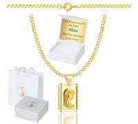 ZELYA Collana in oro con croce placcata in oro 925/585 14 carati, per ragazze e ragazzi, 45 cm, con croce, per la comunione e il battesimo, confezione regalo con incisione, 47 cm, Argento, Non pietra