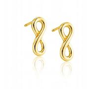 ZELYA Orecchini da donna in argento 925/585 placcato oro 14 carati, con simbolo dell'infinito, gioielli minimalista, regalo per donne