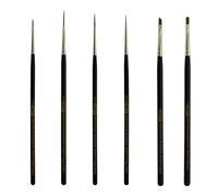 ZEM BRUSH Synthetic Sable Detail Brush Set Sizes Long Liners 20/0 10/0