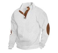 ZEMALON Felpa Uomo Casual Moda Sport Pullover Uomo Gioventù Classica all-Match Felpa Uomo Slim Fit Comoda Tendenza Felpa Manica Lunga Uomo A-White L