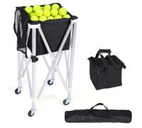 ZEMBSOYA Hopper, palle da tennis portatili, tennis cart con ruote, pieghevoli, per tennis, cart hopper, grande capacità, cestino per la formazione in lega di alluminio