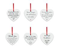 ZEMINRI 6 Pezzi Regalo con nastro Portachiavi Cuore Acrilico Regalo Idee per Matrimonio Regali Casa Nuova Mamma Compleanno Decorazioni Casa Fidanzato per Anniversario Laurea (Bianco)